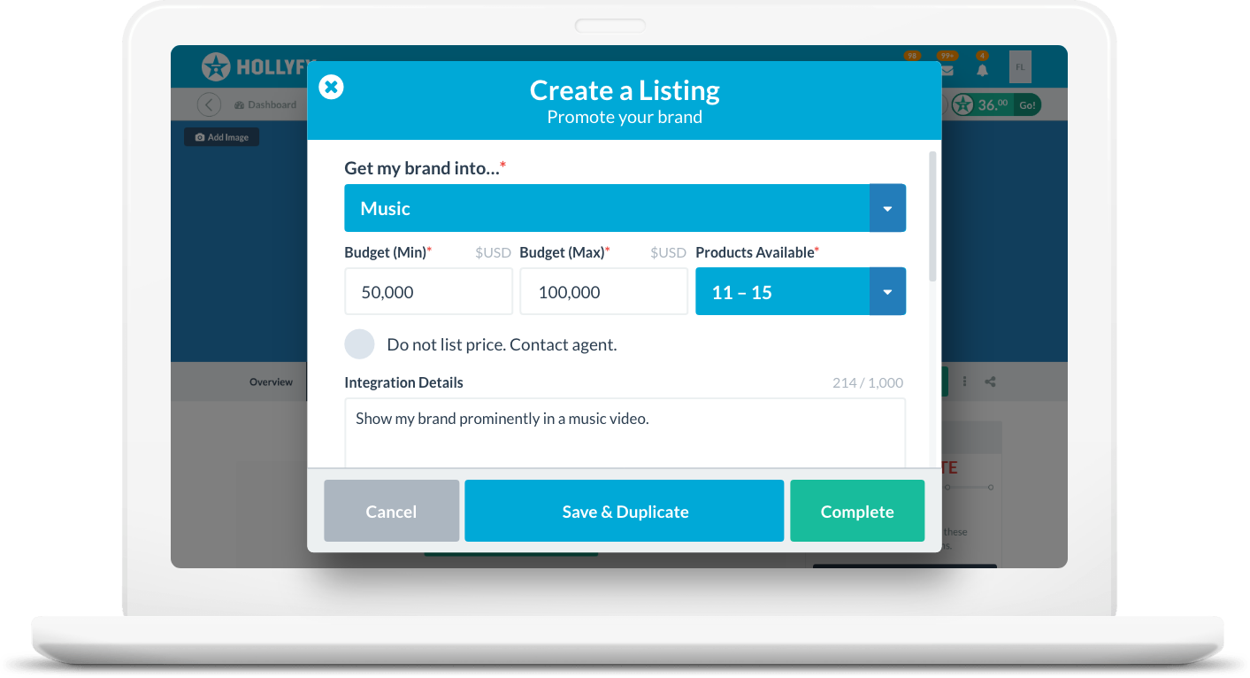 Create music listings Create music listings