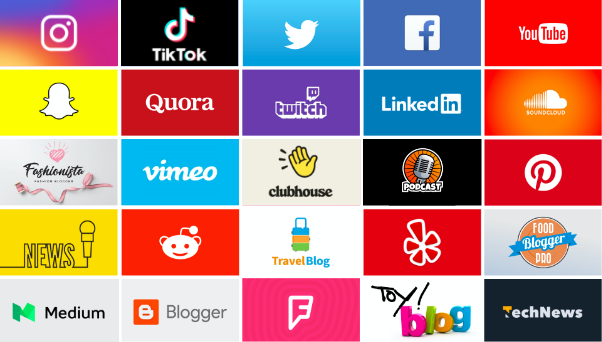 Social media logos Social media logos